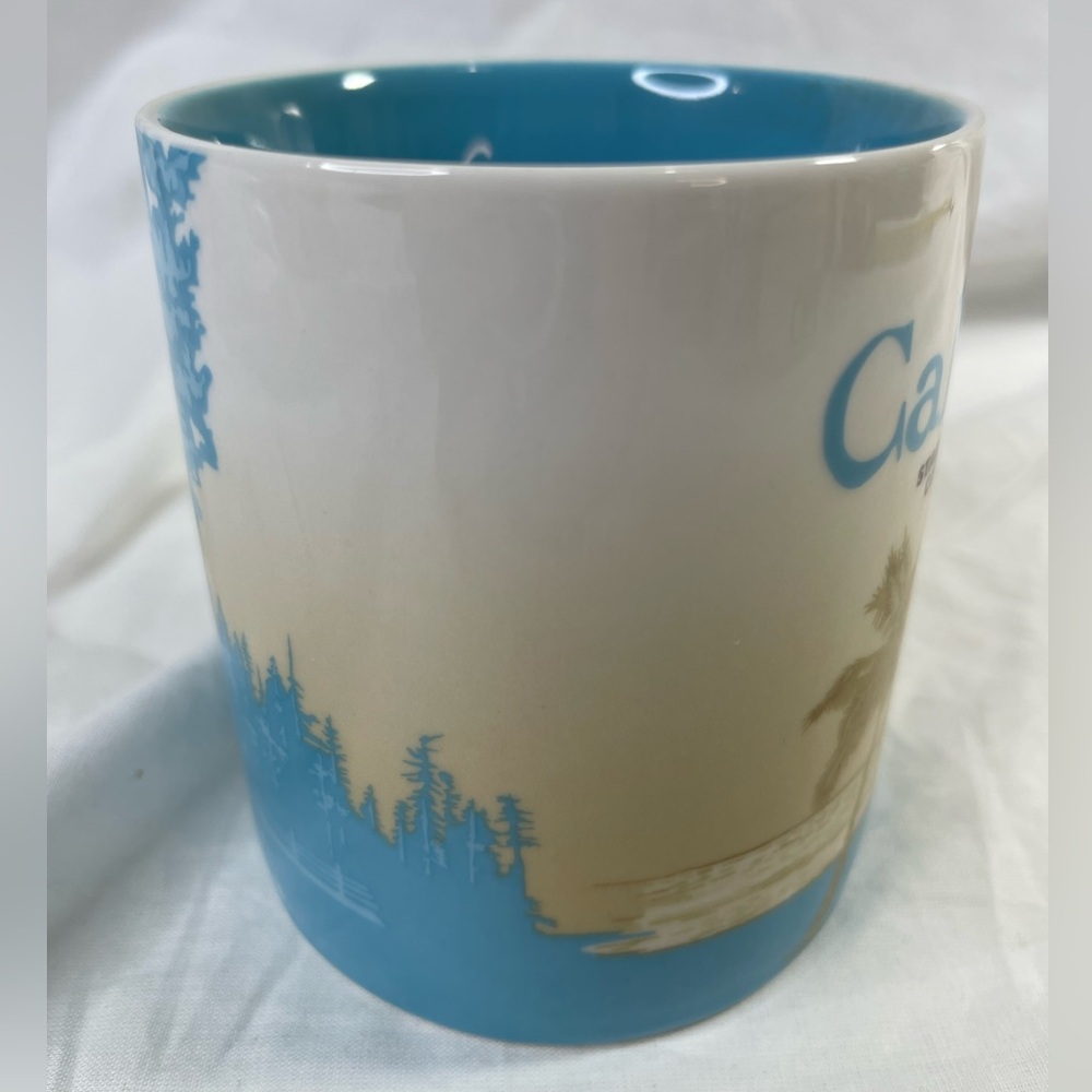 Starbucks Coffee California Mug 2009 Redwood Forest Palm Trees Surfer Beach - Picture 2 of 5